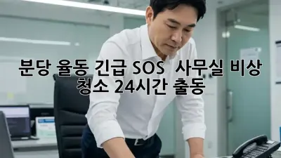 분당 율동 긴급 SOS! 🚨 사무실 비상 청소, 24시간 출동!