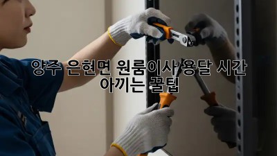 양주 은현면 원룸이사, 용달 시간 아끼는 꿀팁🍯